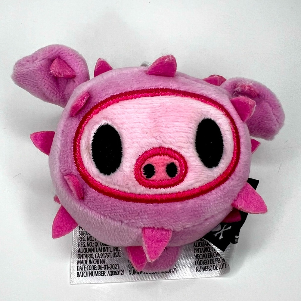 Tokidoki Porcino Cactus Friends Plush Pink Pig Keychain